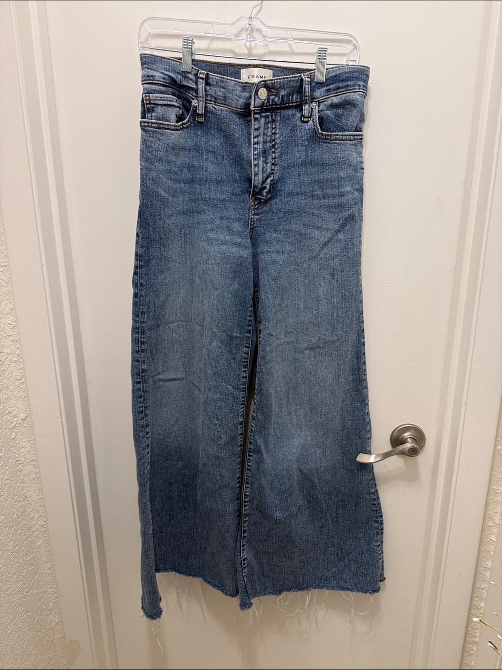 FRAME Le Palazzo High-Rise Crop Wide-Leg Jeans - Picture 2 of 5